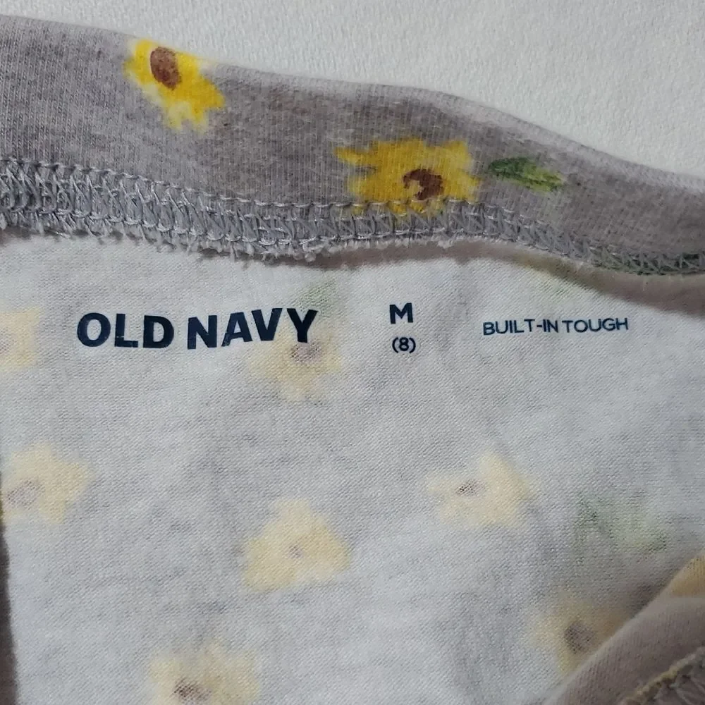 Old Navy Girls Size 8 Gray Leggings with Yellow Floral Pattern 🌏5/$10🌏